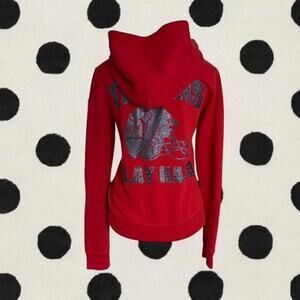 Red Victoria's Secret PINK NFL zip up hoodie Size M Houston Texans Vintage NFL
